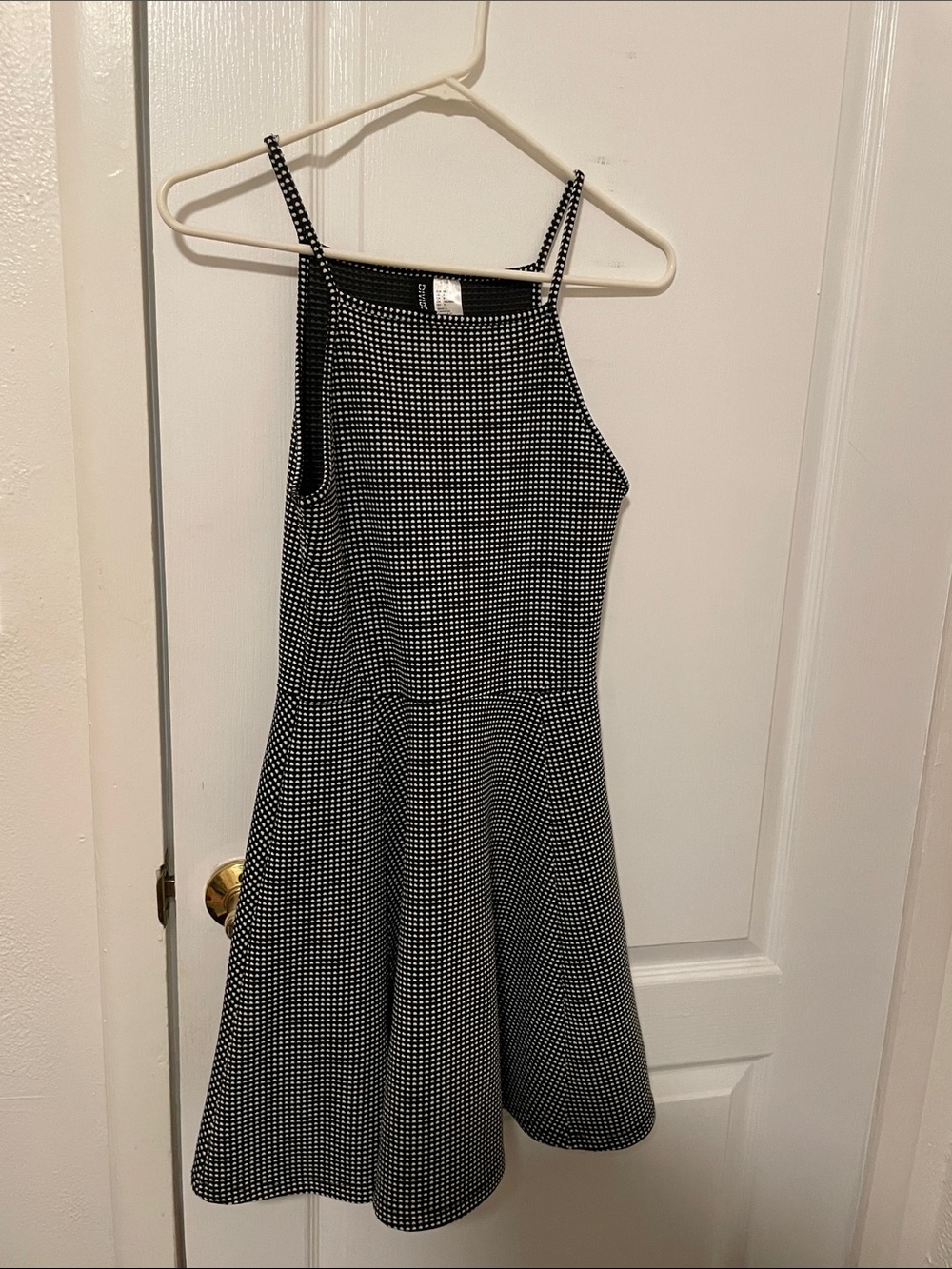 Divided H&M Black & White Check Fit-and-Flare Dress